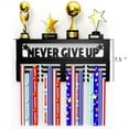 thumbnail image 4 of Rugerasy Medal Hanger Display Rack With Shelf, Medal Hanger Display For Wall Holds 64+ Sports Medals, Never Give Up Rack Holder For Soccer Gymanstics Swim, 4 of 9