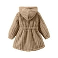 thumbnail image 4 of Mgmyaa Girls Fleece Hooded Cardigan Jacket, Long Sleeve Button Up Warm Coat Size 9-15Y, 4 of 5