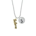 thumbnail image 2 of Delight Jewelry Goldtone Crystal Script ''Believe'' Silvertone Script Initial Disc - S - Charm Necklace, 20"+3", 2 of 4