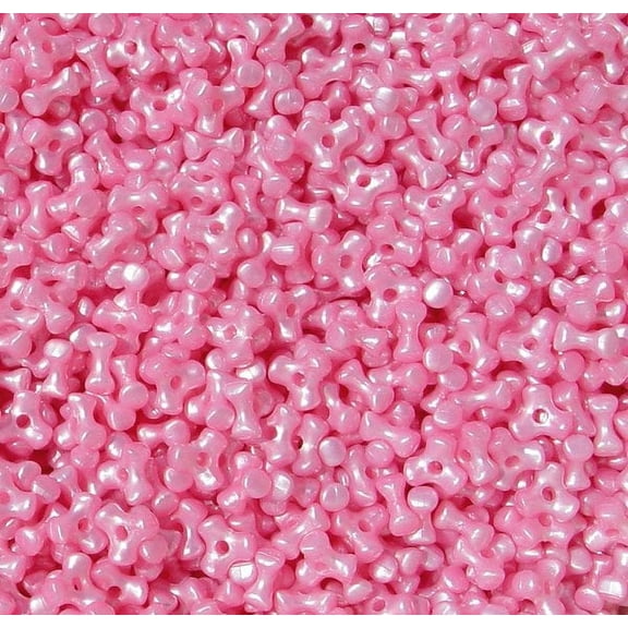 JOLLY STORE Crafts Pink Pearl 11mm Tri Beads 500pc Made in USA
