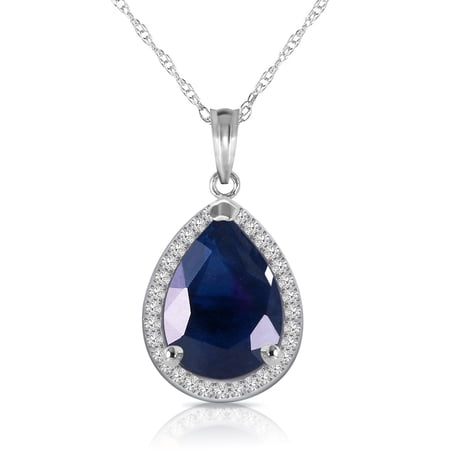 Galaxy Gold 14K Solid Gold 5.26 Carat Natural Diamond Pear Drop Necklace for Women - White Gold Fine Jewelry