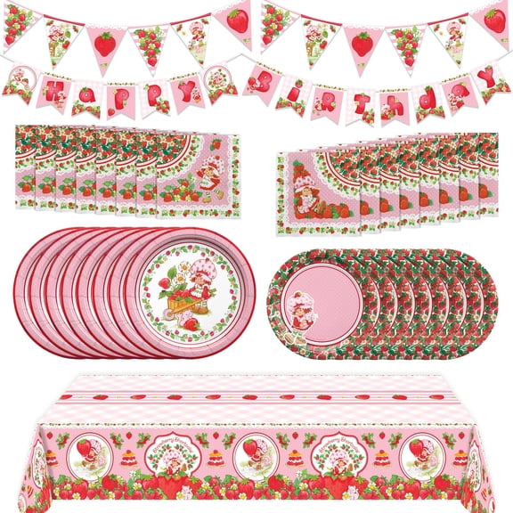 Strawberry Shortcake Birthday Supplies Complete Set for 24 Guests