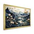 thumbnail image 2 of Designart "Vintage Winter Charm in Japanese Rivers I" Landscapes Framed Wall Art Decor - Traditional Blue Winter Landscape Hallway Framed Wall Art Decor, 2 of 6