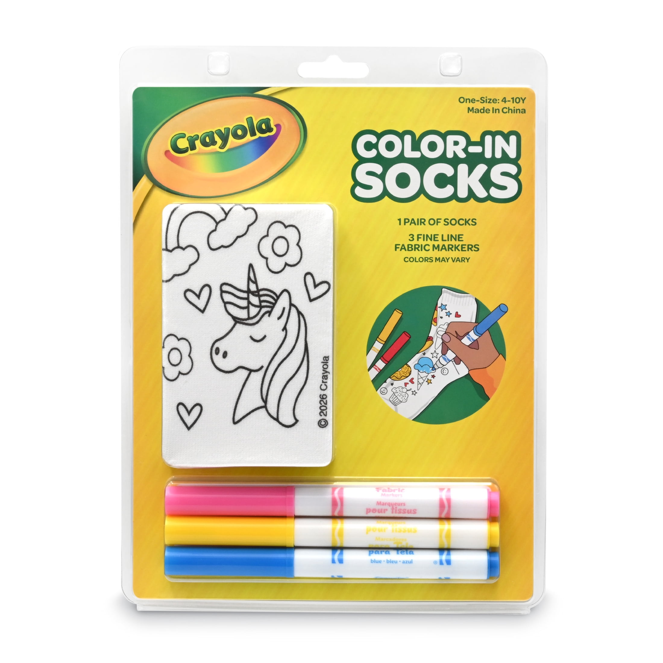 Crayola Color-In Socks Unisex Kids One Size