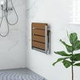 thumbnail image 4 of Gymax Waterproof HIPS Foldable Shower Bench Wall-Mounted 16''x14'' Versatile Seat Brown, 4 of 10