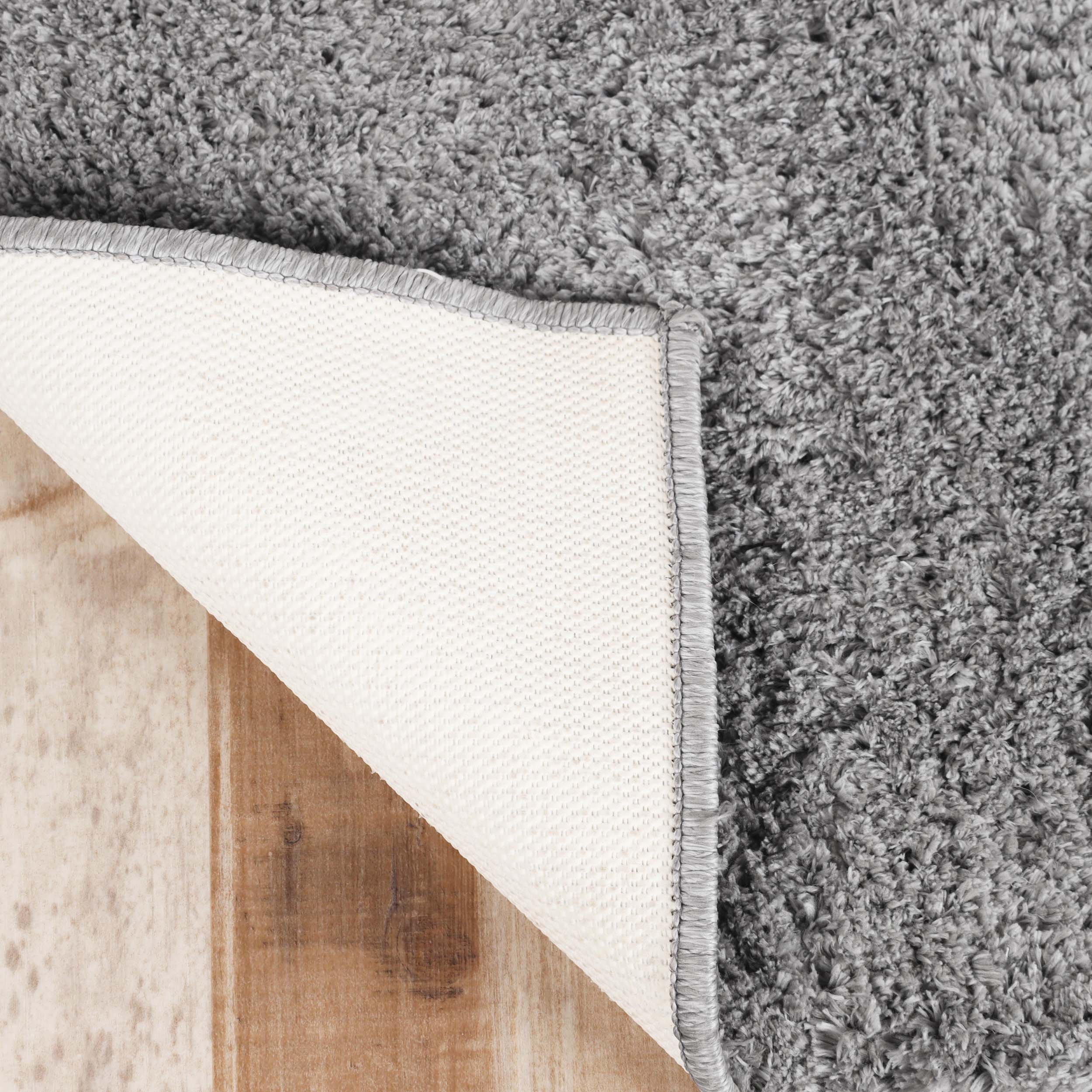 Superior California Shag Non-Slip Indoor Runner Area Rug, 2' 7" x 6', Silver