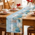 thumbnail image 5 of Table Runner - 72 Inch Long, Blue Coastal Kitchen Dining Table Runner Dresser Scarves, Summer Beach Starfish Shell Coral Nautical Farmhouse Decor for Coffee Tables Wedding Party Banquet, 5 of 8
