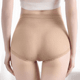 thumbnail image 4 of Fulorrnie High Waisted Seamless Tummy Control Underwear for Women Breathable Shapewear Panties Wide Comfort Waistband No Roll Brief, Khaki, One Size, 4 of 6