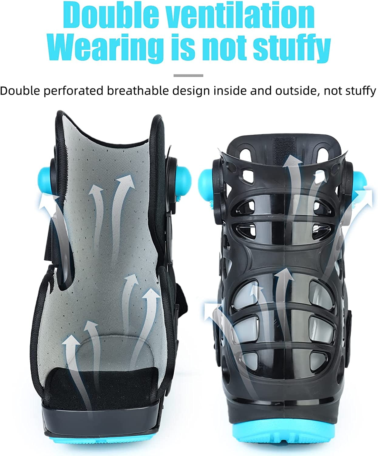 Inflatable Walking Boot, Air Cam Walker Fracture Boot, Short Walker Brace Walking Boot Orthopaedic Boot for Sprained Ankle, Foot Pain Recovery, Stress Fracture, Broken Foot, Achilles Tendonitis (S)