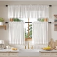 thumbnail image 2 of White Lace Semi-Sheer Valance Cafe Curtains 2 Panels – Vintage Boho Valance for Living Room, Privacy Light Filtering Rod Pocket Window Valances, Elegant Pattern Valances, 52W x 18L Inch, 2 of 8
