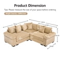 thumbnail image 4 of FFH 79.1" Oversized Cloud Sectional Couch, Convertible L Shaped Sleeper Sofa, 3 Seater Corduroy Living Room Chaise Sofa, Camel, 4 of 16