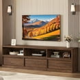 thumbnail image 2 of 70 inch TV Stand for 80" TVs, Modern Entertainment Center with Storage Drawer & Open Shelves, Wood Media Console Cabinet for Living Room Bedroom, Brown, 2 of 9