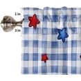 thumbnail image 5 of Independence Day Gnome Kitchen Window Valance and Tier Set Patriotic Star on Check 3 Piece Rod Pocket Valances Short Curtain,Blue White Small Windows Treatment Tiers Curtains for Bedroom/Cafe/Bathroom, 5 of 6