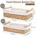thumbnail image 3 of Tripumer 2Pack Handled Wicker Storage Basket (Beige),Stackable Woven Organizer for Bathroom, Living Room, Office, Kitchen, 3 of 10