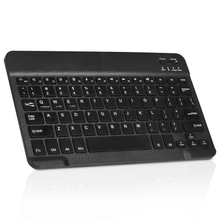 Ultra-Slim Rechargable Bluetooth Keyboard Compatible with Lenovo Yoga Tab 11 and Other Bluetooth Enabled Devices Including all iPads, iPhones, Android Tablets, Smartphones, Windows pc, Black