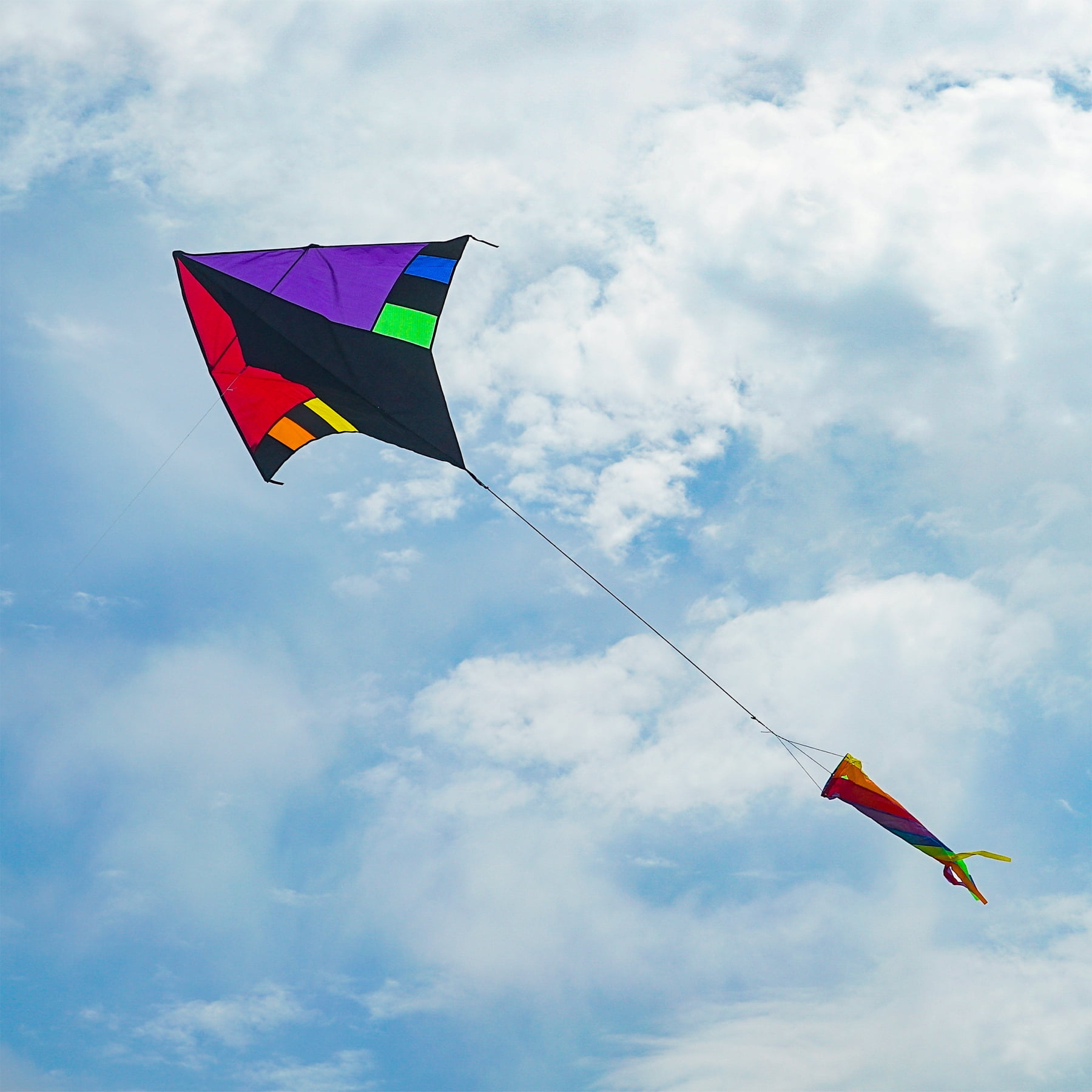 In the Breeze 3116 — Rainbow Zephyr Kite — Colorful Easy-Flying Single-Line Kite for All Ages