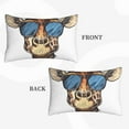 thumbnail image 2 of Sikiie American Giraffe Style Print Plush Pillow Cover, Wrinkle-proof and Stain-resistant Pillow Protector without Pillow Core, Home Decoration-14"x20", 2 of 6