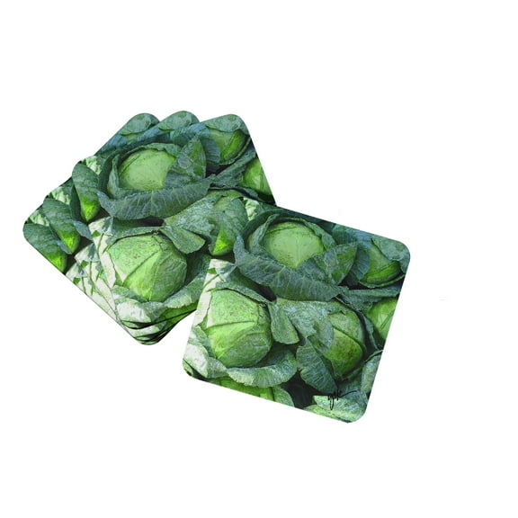 Caroline's Treasures Cabbage by Gary Kwiatek Foam Coaster Set of 4
