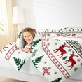 thumbnail image 5 of Manfei Christmas Reindeer Full Size Comforter Sets,Xmas Tree Snowflake Bedding Comforter Set,Green Red White Bedding Sets For Girl Kids,Luxury Bedroom Decor Reversible,3 Pieces, 5 of 9
