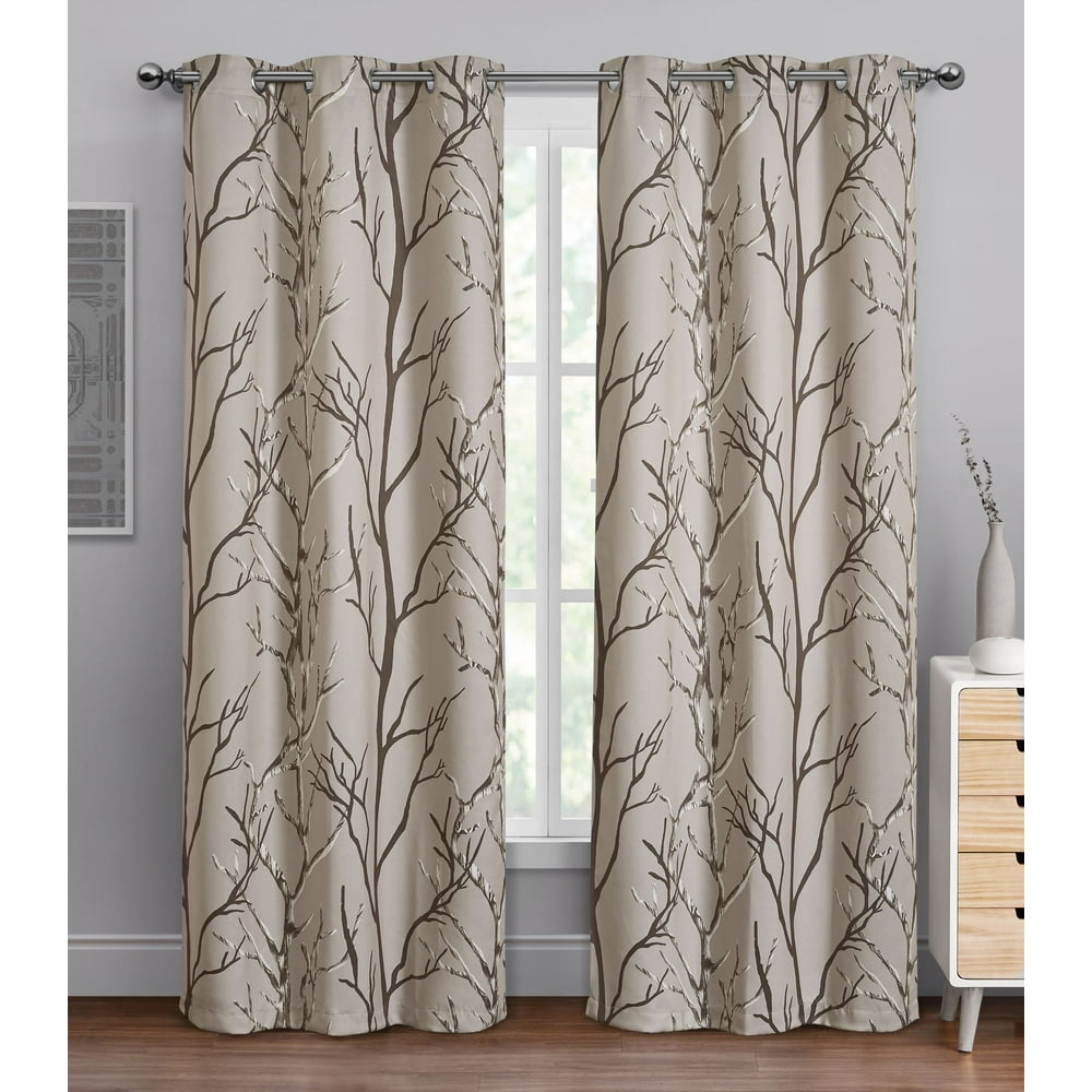 VCNY Home Blackout Branch Printed Kingdom 84" Length Grommet Top Window