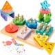 thumbnail image 1 of Juguetes de clasificación y apilamiento de madera AMAWOOD Montessori de 1 a 3 años, 1 of 7