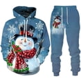 thumbnail image 4 of Christmas Santa Claus 3D Print Man Woman Hoodie + Pants 2pcs Sets New Year Holiday Party Casual Oversized Pullover Tracksuit Set, 4 of 4