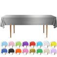 thumbnail image 7 of DecorRack 6 Pack Plastic Tablecloths, 54 x 108 inch Rectangular Disposable Table Covers for Parties, Events, Indoor Outdoor Use, Silver (6 Count), 7 of 7