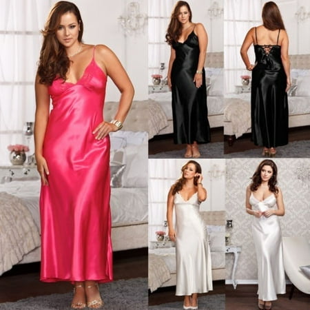Sexy Lingerie Women Silk Lace Robe Dress Babydoll Nightdress Sleepwear ...