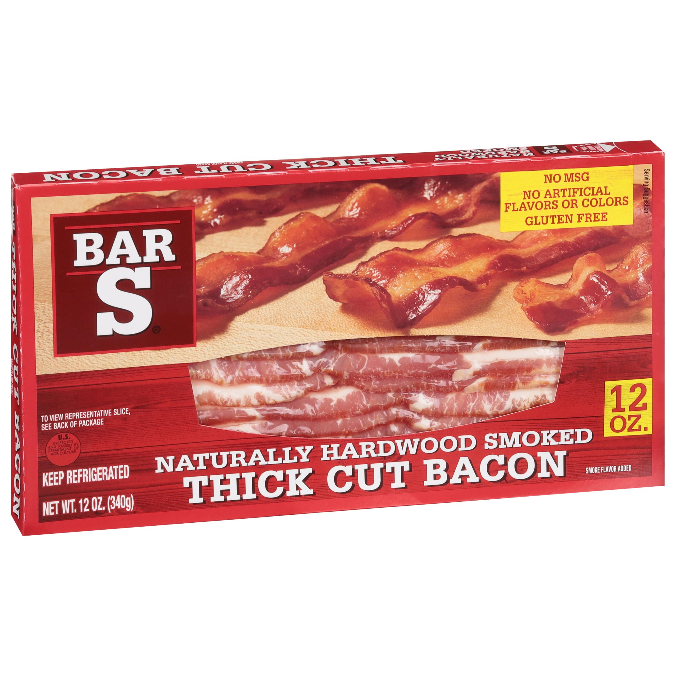Bar-S Natural Hardwood Smoked Thick Cut Bacon, 12oz