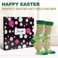 thumbnail image 2 of HIALTODAY Women Easter Socks, Green Bunny Ear Pattern Crew Socks Fun Multi-Color Holiday Gift ，6-9, 2 of 6