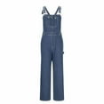 thumbnail image 6 of qolati Denim Overalls for Women Stretch Straight Wide Leg Jeans Overall Regular Fit Bib Jean Jumpsuits Comfy Adjustable Straps, 6 of 6