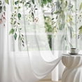 thumbnail image 2 of Spring Summer Sheer Curtains 63 Inches Long 2 Panels, Sage Green Semi Sheer Curtains Light Filtering, Eucalyptus Leaves Textured Drapes for Bedroom Living Room Dining Room, 52" X 63", 2 of 5