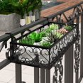 thumbnail image 4 of Colaxi Hanging Railing Planter Shelf Basket, Flowerpot Rack, Balcony Flower Pot Stand Patio Railing Planter Shelf for Fence, Balcony 80cm, 4 of 8