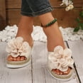 thumbnail image 3 of Flower Dress Sandals for Women 2025 Trendy Boho Summer Peep Toe Platform Slip on Espadrilles Wedge Slides, 3 of 8