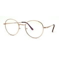 thumbnail image 2 of Classic 90s Metal Rim Round 100% Blue Light Flitering Computer Glasses Gold, 2 of 4