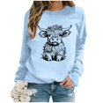 thumbnail image 3 of WEAIXIMIUNG Chandails en Molleton pour Femmes Tendance Fermeture à Glissière Automne et Hiver 2024 Col Rond Mode Imprimé Vache Manches Longues Mode Décontractée Top Sortie, 3 of 4