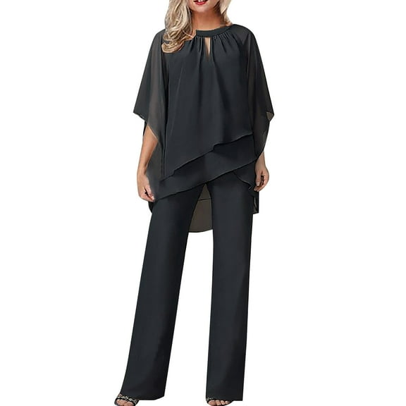 GZWYHT Sets for Women Lounge Sets for Women Women's Fashion Loose Leisure Irregular Set Adies Casual Suit Fashion Summer Short Sleeved 2 Piece Sets for Women Summer Sets for Women Black L