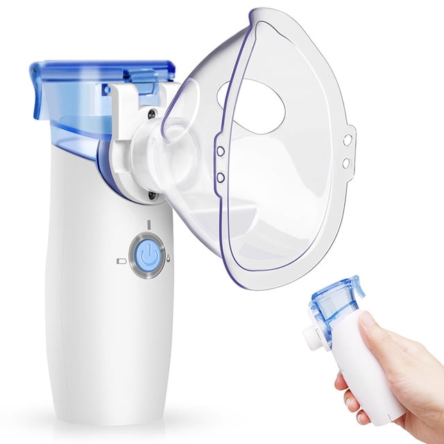 Inhalador de aerosol nebulizador portátil silencioso con boquilla y máscara (azul) TUNC Sencillez