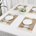 thumbnail image 6 of Unique Bargains Set of 4 Farmhouse Placemats for Dining Table Decor Brown-White, 6 of 6