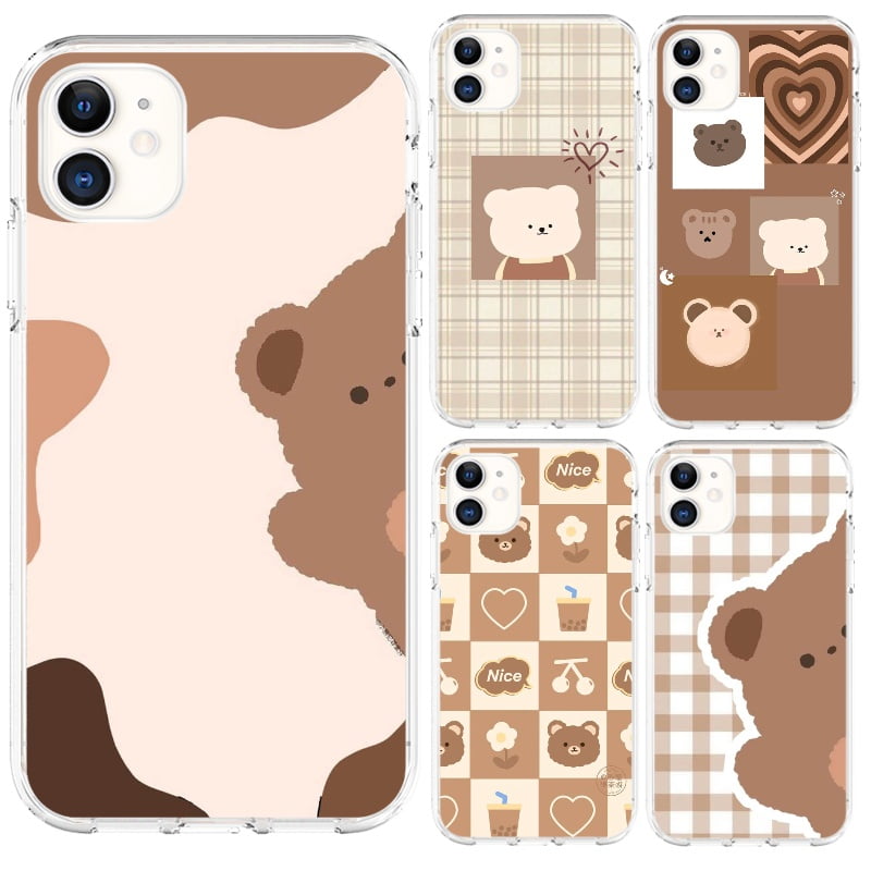 Teddy Bear Cute Pattern Flip Phone Case Cover Premium Quality for iPhone 12 11 X XR XS Max 8 7 Samsung Galaxy