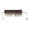 thumbnail image 2 of Oversize Rimless Shield Square Rectangle Large Sunglasses Beige Brown, 2 of 4