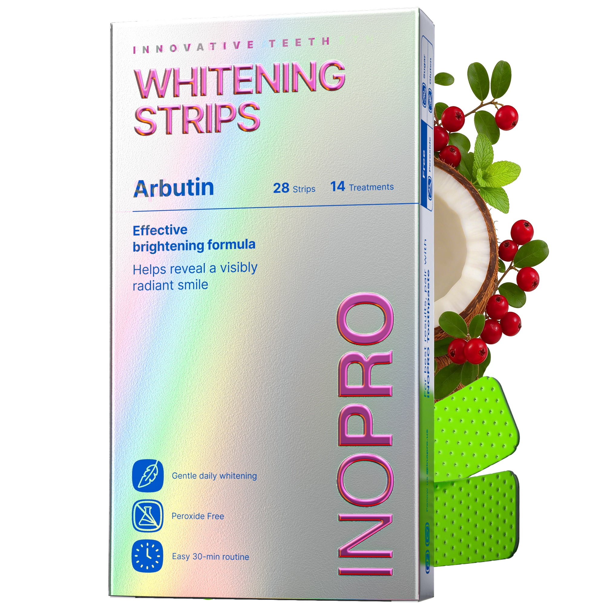 Zimba, Teeth Whitening Strips, 28 Strips, Enamel Safe Vegan Mint