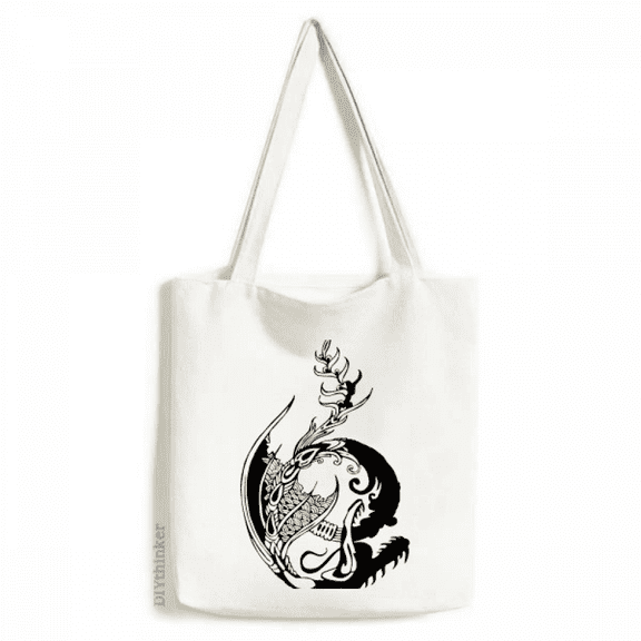 Dragon Painting China Traditional Tote Canvas Bag Shopping Satchel Casual Handbag