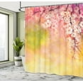 thumbnail image 5 of Ambesonne Japanese Shower Curtain, Sakura Floral Beauty, 69"Wx70"L, Pink Green Yellow, 5 of 5