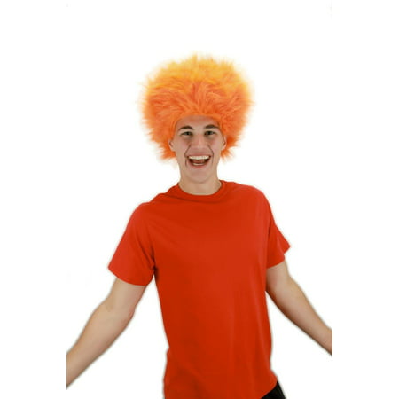 Orange Fuzzy Costume Wig Adult One Size