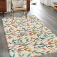 thumbnail image 2 of Area Rug for Living Room, Teal Orange Eucalyptus Non-Slip Indoor Large Carpet for Bedroom/Dining Room, Spring Botanical Leaves Washable Low-Profile Rectangle Floor Runner Rugs - 4 x 6 Ft, 2 of 8