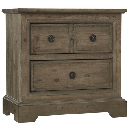 Bowery Hill Traditional Wooden Wildfire Pine Wood Nightstand in Caramel Finish