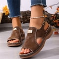 thumbnail image 4 of HAJWOH Orthopedic Sandals for Women Non Slip Slip on Arch Support Flat Wedge Sandals Breathable Walking Shoes 2026 New Beach Foam Shoes Brown 38, 4 of 5