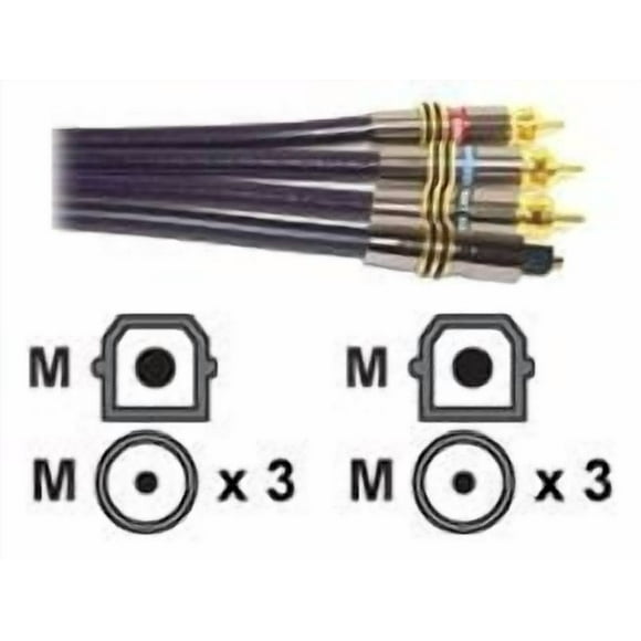 RCA Ultimate Performance Collection PD6DCHP - Câble Vidéo / audio - Composantes Vidéo / audio Numérique - RCA, TOSLINK Mâle vers RCA, TOSLINK Mâle - 6 Pi - Blindé