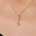 thumbnail image 3 of Gem Stone King 10K Yellow Gold Yellow Citrine Pendant Necklace for Women | 0.32 Cttw | Gemstone November Birthstone | Round 4.5MM | With 18 inch Chain, 3 of 6